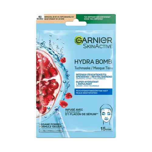 Garnier SkinActive Hydra Bomb Tuchmaske Granatapfel, 1 Stk