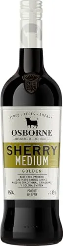 Osborne Sherry Golden Medium - Edel und traditionsreich, dieser Sherry aus Jerez besticht durch seine komplexen Aromen und wird im einzigartigen Solera-System gereift. Ideal für Genießer von hochwertigen Spirituosen.