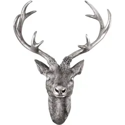 XXL Hirschgeweih 10-Ender in Silber Optik - Exklusive Wanddekoration in Silber Optik, 48x32x61cm, ideal für Bar, Wohnzimmer oder Flur. Verleiht jedem Raum ein gemütliches Ambiente und ist wetterfest aus Polyresin gefertigt.