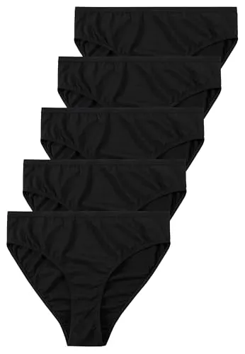 Götzburg Damen Unterwäsche 5er Pack Midi-Slip - Bequeme Midi-Slips aus Stretch-Baumwolle für den täglichen Gebrauch. Hochwertige Materialien sorgen für angenehmen Tragekomfort ohne störende Etiketten. Pflegeleicht und ideal für Hosen mit niedrigem Bund.