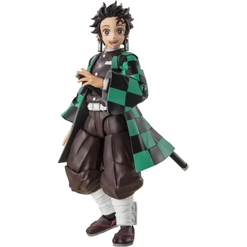 Demon Slayer: Kimetsu no Yaiba S.H. Figuarts Actionfigur Tanjiro Kamado 14 cm - Spielfigur von Tanjiro Kamado, 14 cm groß, voll beweglich und mit Zubehör in einer ansprechenden Fensterbox.