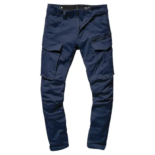 G-STAR Herren Rovic Zip 3D Hose, Blau - Wanderhose mit praktischen Cargotaschen, Reißverschluss und verstellbarem Beinsaum für maximalen Komfort und Funktionalität.