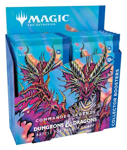 Wizards Of The Coast Magic The Gathering Commander Legends: Baldur's Gate Collector Booster Box - Sammelkarten - Enthält 12 Booster mit 15 Karten, darunter seltene und glänzende Foil-Karten, perfekt für Dungeons & Dragons-Fans!