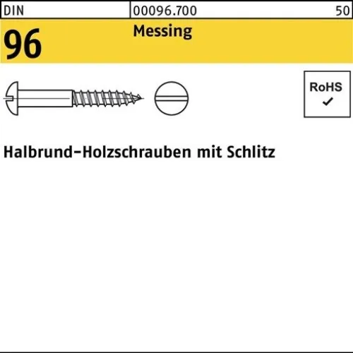 200er PACK(Stk)  000096700000030008 Holzschraube DIN 96 Halbrundkopf Schlitz 3 x