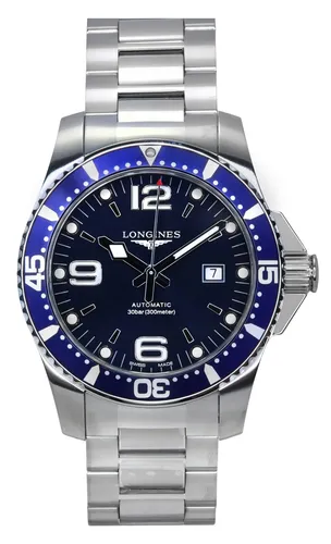 Longines Hydroconquest Automatische Taucheruhr L3.781.4.96.6 - Hochwertige Herrenuhr, 300m wasserdicht, mit Saphirglas und edlem Edelstahlarmband – ideal für Taucher und Uhrenliebhaber.
