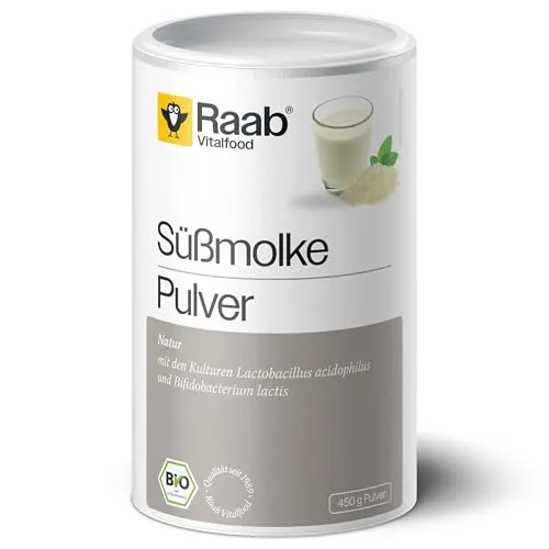 Raab Vitalfood Bio Süßmolke natur – Fettarmer Wellness-Drink - Hochwertiges Molkepulver aus biologischer Landwirtschaft, reich an Proteinen und mit L (+) Milchsäurebakterien angereichert. Ideal für eine bewusste Ernährung.