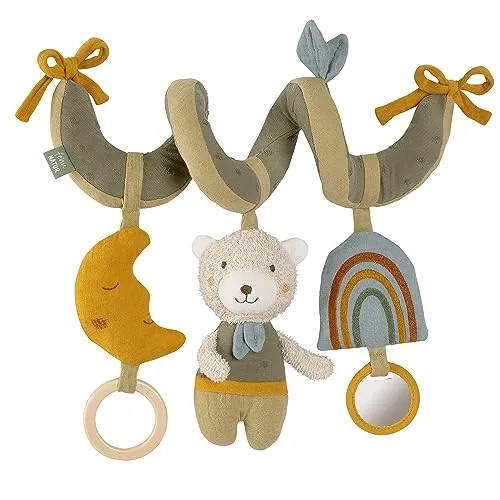 Fehn Activity Spirale Bär fehnNATUR - Motorikspielzeug für Babys - Greiflinge mit niedlichem Bären, Quietsche und Rassel fördern die Hand-Auge-Koordination und laden zum Fühlen und Greifen ein. Ideal für unterwegs und als Geschenk zur Geburt.