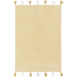 Lytte Kinderteppich Gelb 80x120 cm - Rechteckiger Kinderteppich in Beton Optik, waschbar und pflegeleicht, ideal für eine gemütliche Wohlfühlzone im Kinderzimmer.