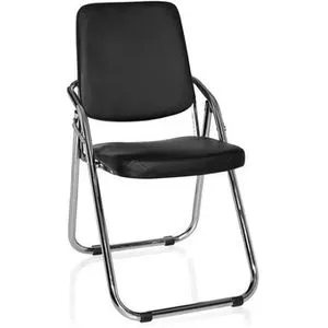 hjh OFFICE 706300 Konferenzstuhl ESTO - Klappbarer Besucherstuhl aus Kunstleder - Bürostühle mit ergonomischer Polsterung, leicht zu reinigen und platzsparend klappbar, ideal für Konferenzen und Veranstaltungen.