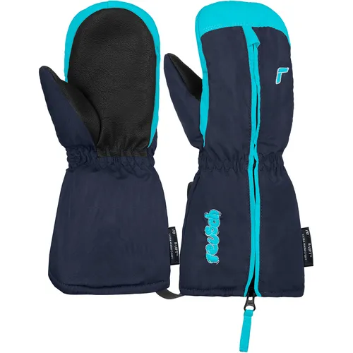 Reusch Kinder Tom Fäustlinge XS - Blau - Wärmende Fäustlinge für Kinder mit langer Stulpe und praktischem Reißverschluss - ideal für kalte Wintertage.