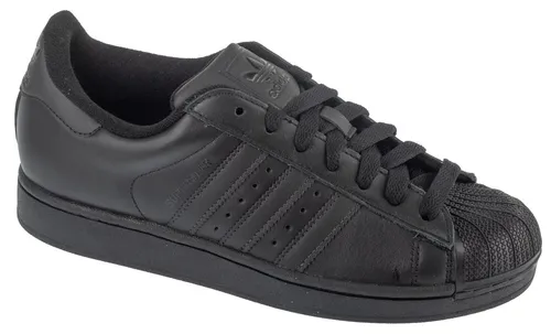 adidas Superstar II JI0081 Sneaker Schwarz - Klassischer Sneaker von adidas originals für jeden Anlass, aus hochwertigem Narbenleder mit schnürbarem Verschluss, ideal für stilvolle Outfits.