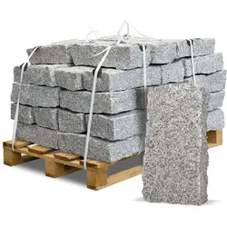 GALAMIO Mauerstein Granit 40x20x15 - Frostbeständig und vielseitig - Mauersteine aus Granit, ideal für universelle Anwendungen, frostbeständig und in Grau/Natur erhältlich. Jede Palette enthält 27-32 Steine für eine Flächendeckung von 2,20m².