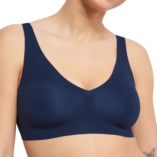 Sloggi BH ZERO Feel 2.0 Bralette Marine X-Large Damen - Funktionsunterwäsche mit nahtlosem Design für unsichtbaren Tragekomfort - ideal unter enger Kleidung, kein Drücken dank breiter Träger und atmungsaktivem Material.