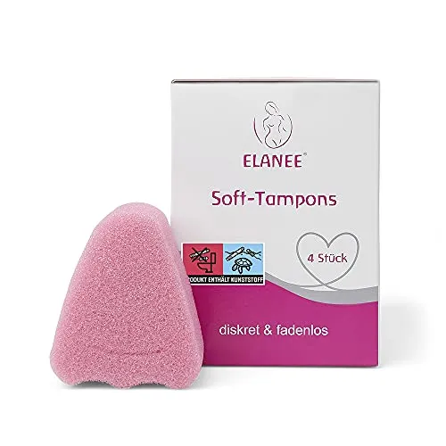 ELANEE Soft-Tampons, fadenlose Tampons, weiches & flexibles Material, 4 Stück (742-V3)