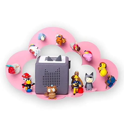 moin minis Wolke Rosa für Toniebox magnetisches Regal kompatibel mit 25 Tonie Figuren und Tonie Box Wolkenregal für Kinder Hörfiguren Tonies Magnetregal Kinderzimmermöbel