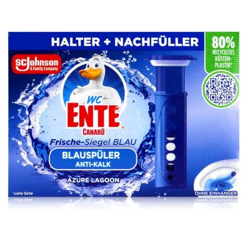 WC-Ente Frische-Siegel Starter-Set (inkl. 1 Nachfüller), körbchenloser WC-Reiniger, Azure Lagoon, 36 ml