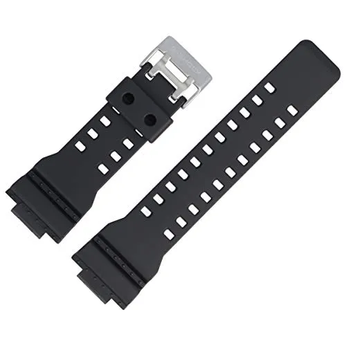 Casio Uhrenarmband 29mm Kunststoff Schwarz Silber - GA-100