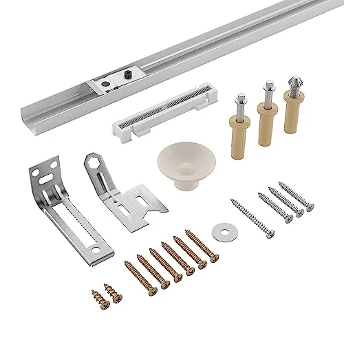 Richelieu 14012WBC Doppelfalttür-Hardware-Kit 24 Zoll (610 mm), Schiene Weiß Zink Beige Finish
