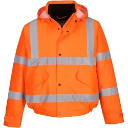 Warnschutz Pilotenjacke S463 von Portwest - XXL - Arbeits- & Schutzkleidung mit wasserdichtem Gewebe, Fleecegefüttertem Kragen und CE-Zertifizierung für optimalen Schutz bei Kälte bis -40°C.
