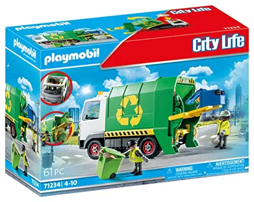 PLAYMOBIL 71234 Recycling Truck - Lastwagen für Kinder, mit realistischen Funktionen und abnehmbarem Dach für viel Spielspaß