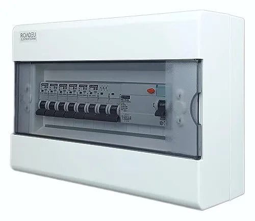 RoadEu Leitungsschutzschalter mit Fi Schutzschalter 40A - Verteilerkästen mit 1x 40A FI und 5x 16A Sicherungsautomaten, ideal für sichere Energieverteilung in Heim und Werkstatt. Einfache Installation dank vorverdrahteter Komponenten.
