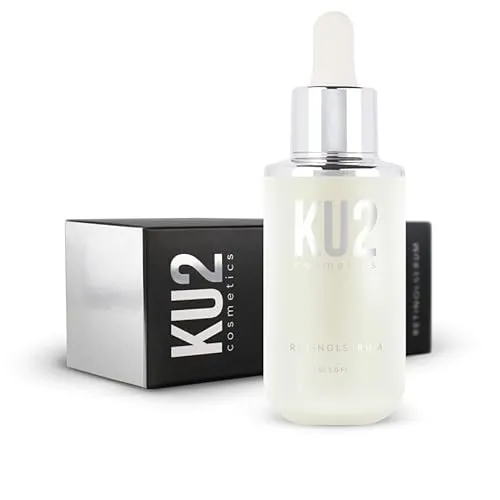 KU2 Cosmetics Retinol Serum – Hochwirksames Anti-Aging Serum mit Retinol & Vitamin E - Serum für die Augen mit regenerierender Wirkung gegen Falten & Pigmentflecken. Verbessert die Hautstruktur und sorgt für einen strahlenden, gleichmäßigen Teint.