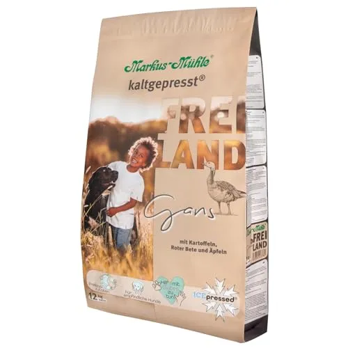 Markus-Mühle Freiland Gans 12kg - Hundefutter mit Freiland-Gänsefleisch, ideal für empfindliche Hunde. Unterstütze mit jedem Kauf die Markus Mühle Stiftungen für Kinder und Tiere!