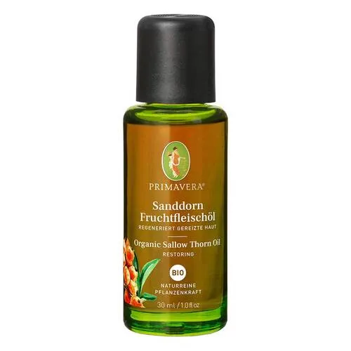 Sanddorn Fruchtfleischöl Bio 30 ml - Körperöle - Regenerierendes Bio-Öl für alle Hauttypen, ideal bei Sonnenbrand und Neurodermitis, vegan und Natrue-zertifiziert.