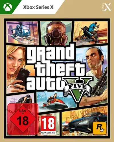 Grand Theft Auto 5 - Xbox Series X - Neu & OVP - Action & Abenteuer Spiel von Rockstar Games, jetzt für Xbox Series X mit beeindruckender Grafik und packendem Online Koop-Modus.