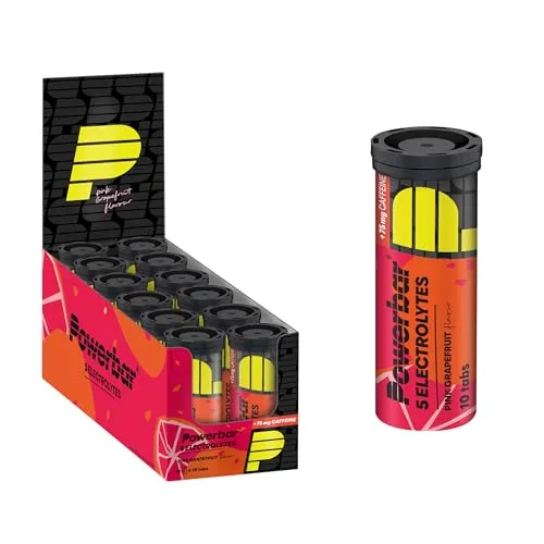 PowerBar 5Electrolytes Sports Drink mit Koffein, 12 x 10 Tabs - Pink Grapefruit - Vitamine & Mineralien, ideal zur schnellen Rehydrierung und Leistungssteigerung während des Sports.