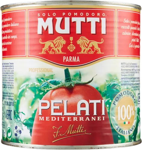 Tomaten geschält Mutti 2,5kg - Gemüsekonserven, aromatische und handverlesene Tomaten, ideal für Saucen und Eintöpfe.