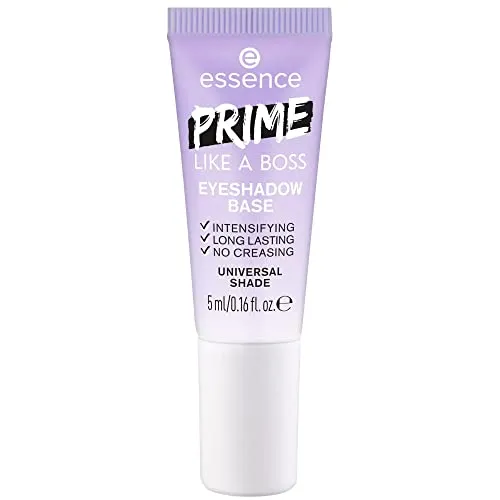 essence PRIME LIKE A BOSS EYESHADOW BASE, Lidschatten Grundierung, transparent, langanhaltend, pflegend, sofortiges Ergebnis, vegan, wasserfest, Mikroplastik Partikel frei (5ml)