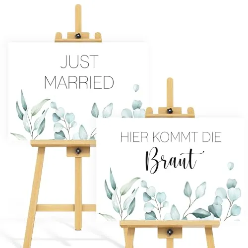 younikat 2er Set Schilder Just Married | 30 x 40 cm | einseitig Bedruckt | dv1503