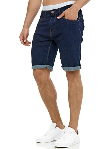 Indicode Jeansshorts Caden - Denimstyle blau XXL - Herren-Shorts mit 5 praktischen Taschen, aus hochwertigem Denim für hohen Tragekomfort und lässigen Look.