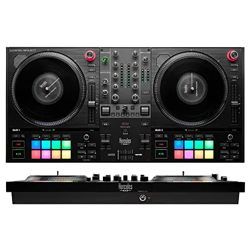 Hercules DJControl Inpulse T7 - Motorbetriebener 2-Deck-DJ-Controller mit Touch-Erkennung, ideal für kreative Mashups und einfaches Mixing
