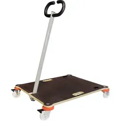 WAGNER design yourself Transportroller Transporthilfe - 70 x 60 cm - Tragkraft 200 kg I ideal für Stapelstühle I mit Deichsel I platzsparend, rutschfest, wandschonend & feststellbar I FSC®-zertifiziert - Made in DE braun