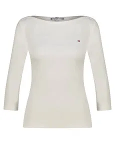 Tommy Hilfiger 3/4-Arm-Shirt NEW CODY SLIM BOAT-NK - Stylisches Slim Fit Shirt mit Logostickerei, aus 100% Baumwolle, pflegeleicht und perfekt für legere Anlässe.