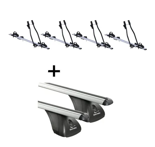 VDP Dachträger Set für Alfa Romeo 147 (2000-2010) mit 4x Fahrradträger - Dachgepäckträger Set für Alfa Romeo 147 (2000-2010) mit 4x hochwertigen, abschließbaren Fahrradträgern für sicheren Transport aller Fahrräder bis 15 kg. Einfache Montage und doppelter Korrosionsschutz.