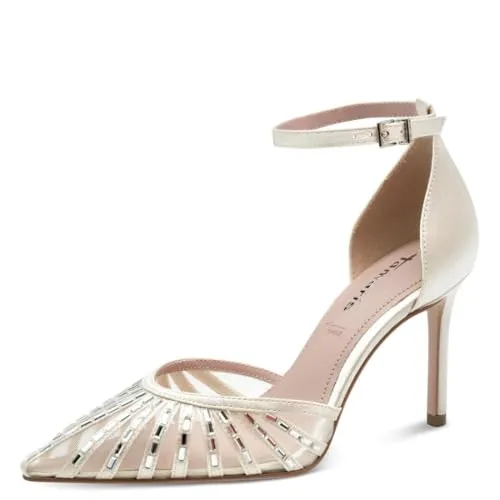 Tamaris Damen Pumps mit Stilettoabsatz, weiß, 38 EU - Elegante Damen Pumps mit 9 cm Stilettoabsatz für einen femininen Look. Das innovative Touchit-Fußbett sorgt für hohen Tragekomfort. Vegane Materialien machen diese Schuhe zur stilvollen Wahl für modebewusste Frauen.