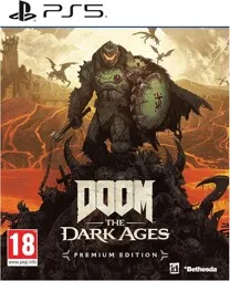 Doom The Dark Ages Premium Edition - PS5 - PS5 Spiel ab 18, erlebe die epische Entstehungsgeschichte des DOOM-Slayers in einem düsteren mittelalterlichen Krieg gegen die Hölle. Inklusive Kampagnen-DLC, digitalem Artbook und Soundtrack!