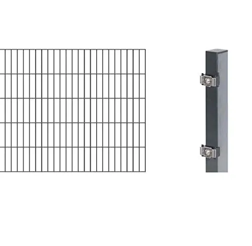 Alberts 644161 Erweiterung zum Doppelstabmattenzaun - Anthrazit, 100 cm hoch - Absperrungen - Robuster Doppelstabmattenzaun aus verzinktem Stahl, witterungsbeständig und langlebig, ideal für Sicherheit und Stil in Ihrem Außenbereich.