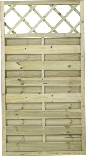 Plus Zaun Bergen mit Rankgitter 90 x 165 cm - Sichtschutzzäune mit Druckimprägierung für hohe Wetterbeständigkeit und stilvolle Begrünung durch integriertes Rankgitter.