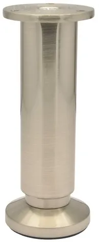 WAGNER Möbelbein/Möbelfuß/Verstellfuß - Design - Ø 40/60 x 150-170 mm, justierbar, Edelstahl-Optik Nickel, matt, inkl. Anschraubplatte Durchmesser Ø 60 mm - 12038001