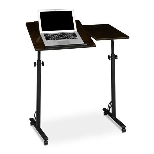 Laptoptisch Rednerpult mit Rollen - Mobiler Beistelltisch aus Holz, neigbar und ideal für Präsentationen oder Home Office, mit 4 praktischen Rollen für einfache Mobilität.