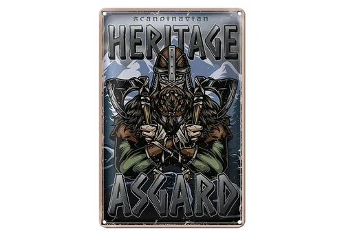 Roomando Metallschild Blechschild Wikinger 20x30cm heritage Asgard Scandinavian