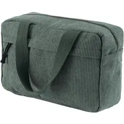 Jiliyote Große Cord-Kosmetiktasche Damen – Multifunktionale Make-up Tasche in Grün - Praktische Kulturtasche für Erwachsene, ideal für unterwegs. Mit ihrem geräumigen Design bietet sie Platz für all Ihre Schönheitsprodukte und ist ein stilvoller Begleiter.