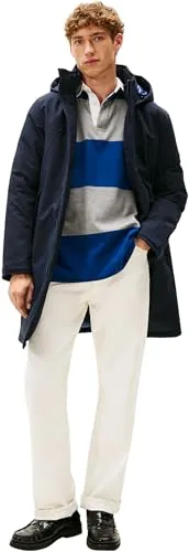 Tommy Hilfiger Herren Mantel Tech Padded Parka mit Kapuze, Blau (Desert Sky), XXL - Funktionsjacken - Wasserabweisender Daunenmantel mit Kapuze für optimalen Tragekomfort und perfekte Bewegungsfreiheit, ideal für kalte Wintertage.