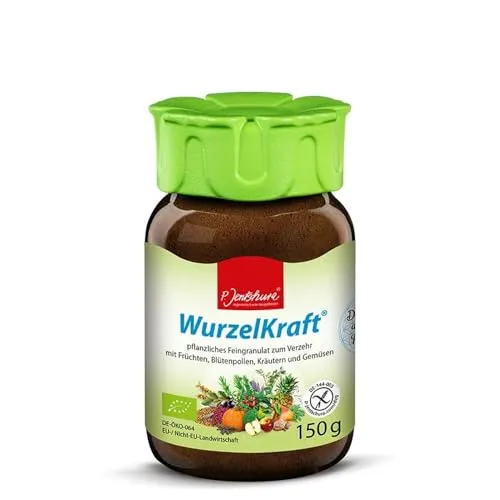 P. Jentschura WurzelKraft Feingranulat BIO 150 g - Kräuter, glutenfrei und laktosefrei, reich an Omega-3-Fettsäuren und ungesättigten Fettsäuren für eine gesunde Ernährung.