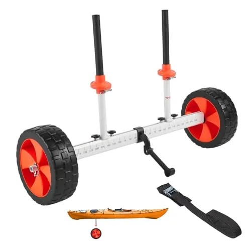 VEVOR Kajakwagen für bis zu 113 kg – Faltbarer Kanuwagen mit 25,4 cm Reifen - Robuster Kanuwagen mit hoher Tragfähigkeit, ideal für den Transport von Kajaks und Paddleboards. Faltbar und kompakt für einfachen Transport und Lagerung – perfekt für Outdoor-Abenteuer.