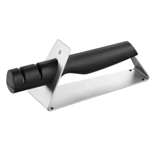 WMF Messerschärfer Gourmet - silber, schwarz, präzise Schärfung für langlebige Schneideleistung